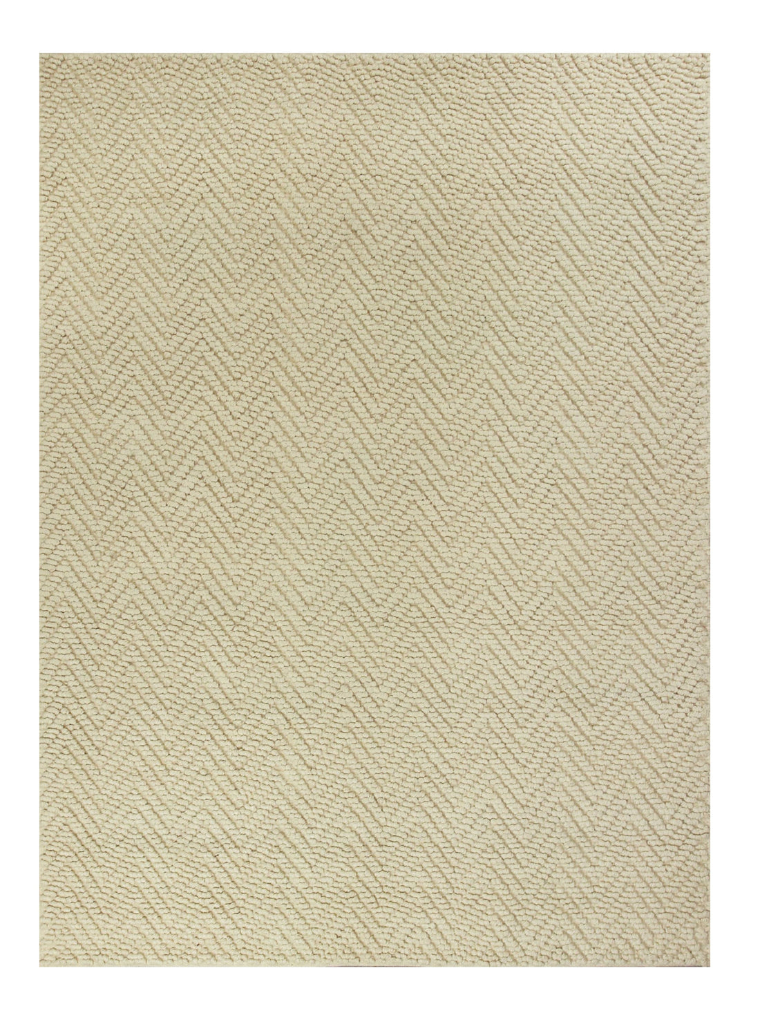 2' X 4' Ivory Chevron Hand Woven Area Rug