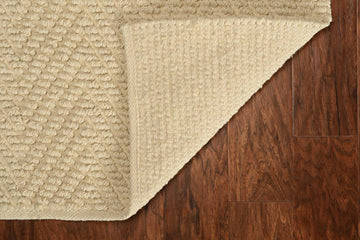 7' X 10' Ivory And Beige Jute Chevron Hand Woven Area Rug
