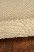 7' X 10' Ivory And Beige Jute Chevron Hand Woven Area Rug