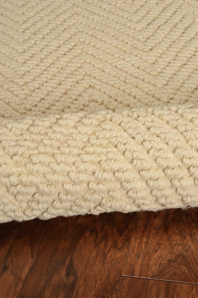 7' X 10' Ivory And Beige Jute Chevron Hand Woven Area Rug