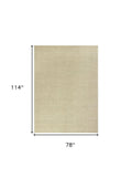 7' X 10' Ivory And Beige Jute Chevron Hand Woven Area Rug