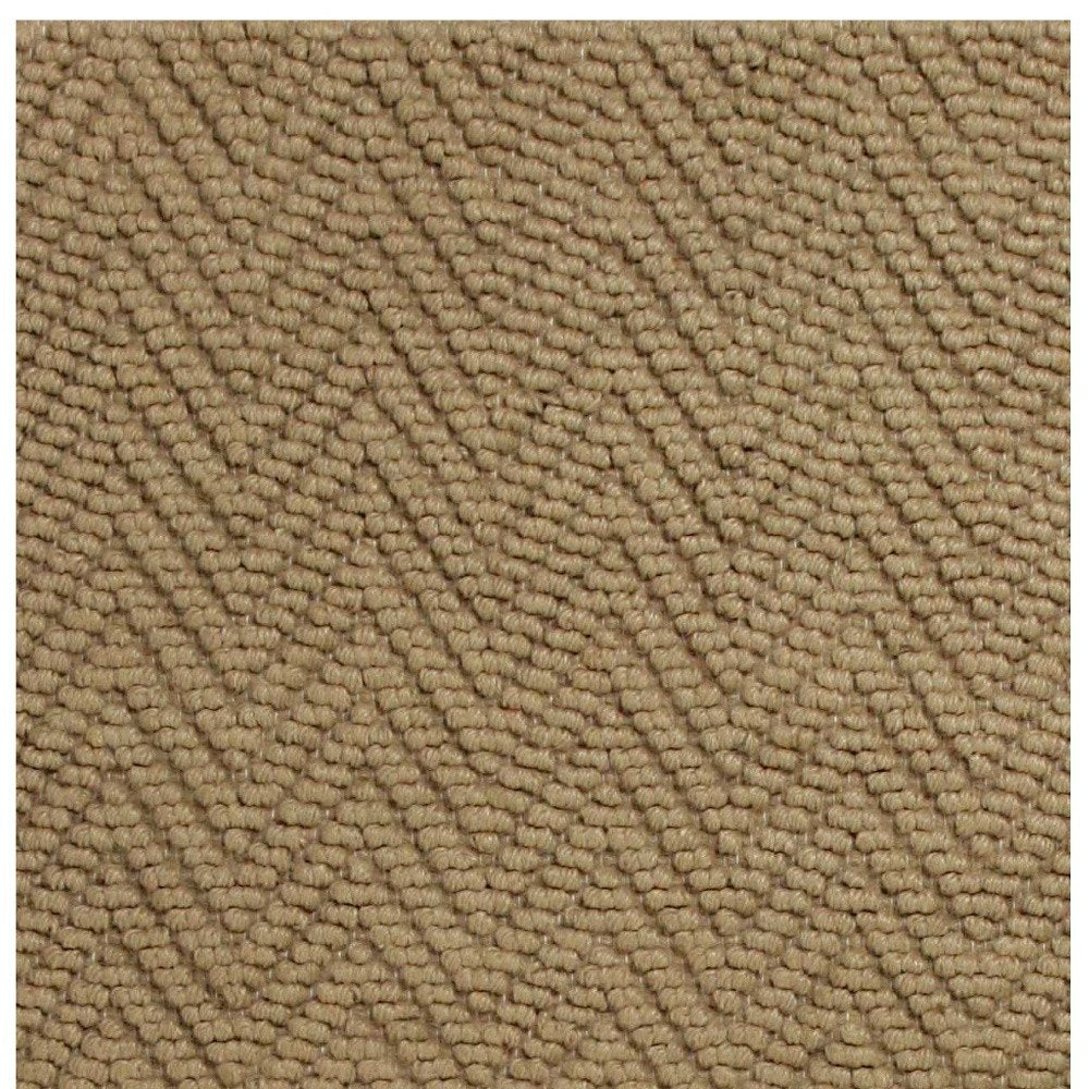 8' Natural And Brown Jute Chevron Hand Woven Runner Rug