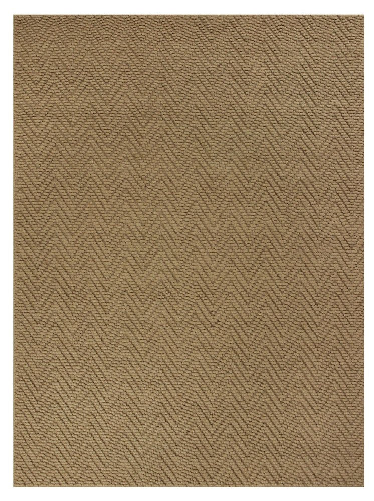 8' Natural And Brown Jute Chevron Hand Woven Runner Rug