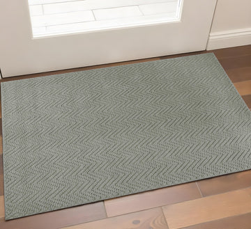 2' X 4' Gray Jute Chevron Hand Woven Area Rug