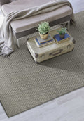 2' X 4' Gray Jute Chevron Hand Woven Area Rug