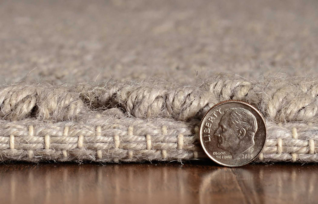 2' X 4' Gray Jute Chevron Hand Woven Area Rug