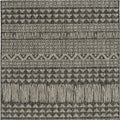8' X 11' Charcoal Southwestern Indoor Outdoor Area Rug