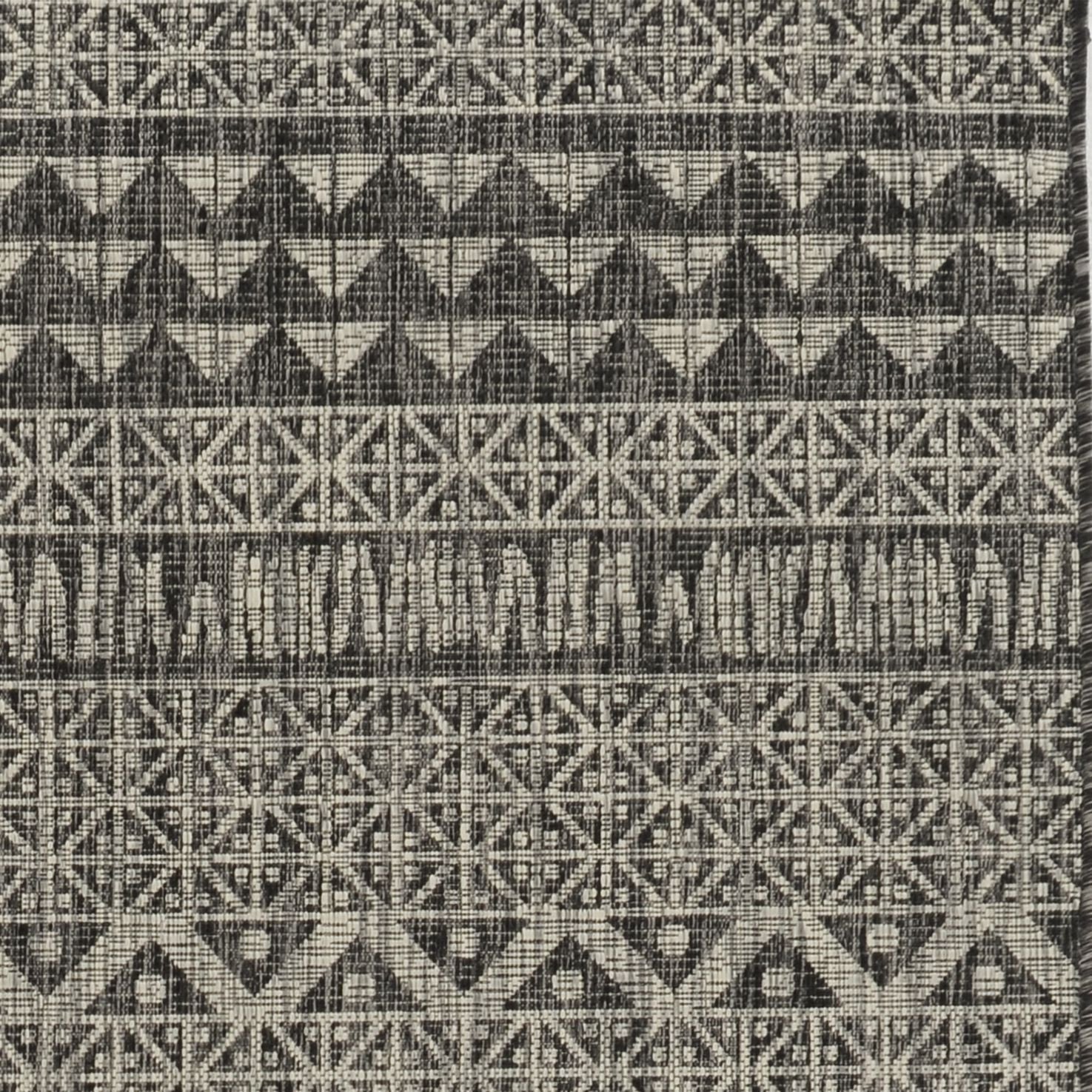 8' X 11' Charcoal Southwestern Indoor Outdoor Area Rug