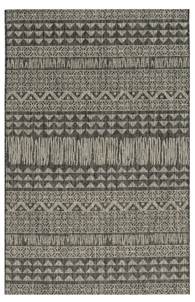 3' X 5' Charcoal And Gray Tribal Area Rug