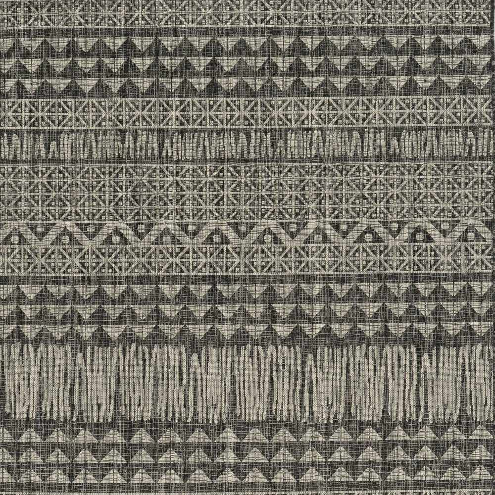 3' X 5' Charcoal And Gray Tribal Area Rug