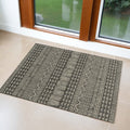 3' X 5' Charcoal And Gray Tribal Area Rug