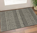 3' X 5' Charcoal And Gray Tribal Area Rug