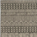 5' X 8' Charcoal And Gray Tribal Area Rug