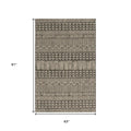 5' X 8' Charcoal And Gray Tribal Area Rug