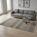 5' X 8' Charcoal And Gray Tribal Area Rug