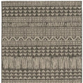 5' X 8' Charcoal And Gray Tribal Area Rug
