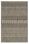 5' X 8' Charcoal And Gray Tribal Area Rug