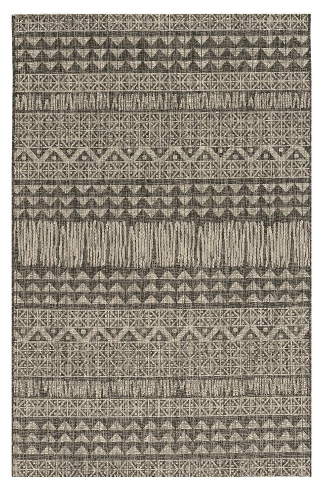 3' X 5' Charcoal And Gray Tribal Area Rug