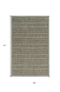 5' X 8' Brown Southwestern Indoor Outdoor Area Rug