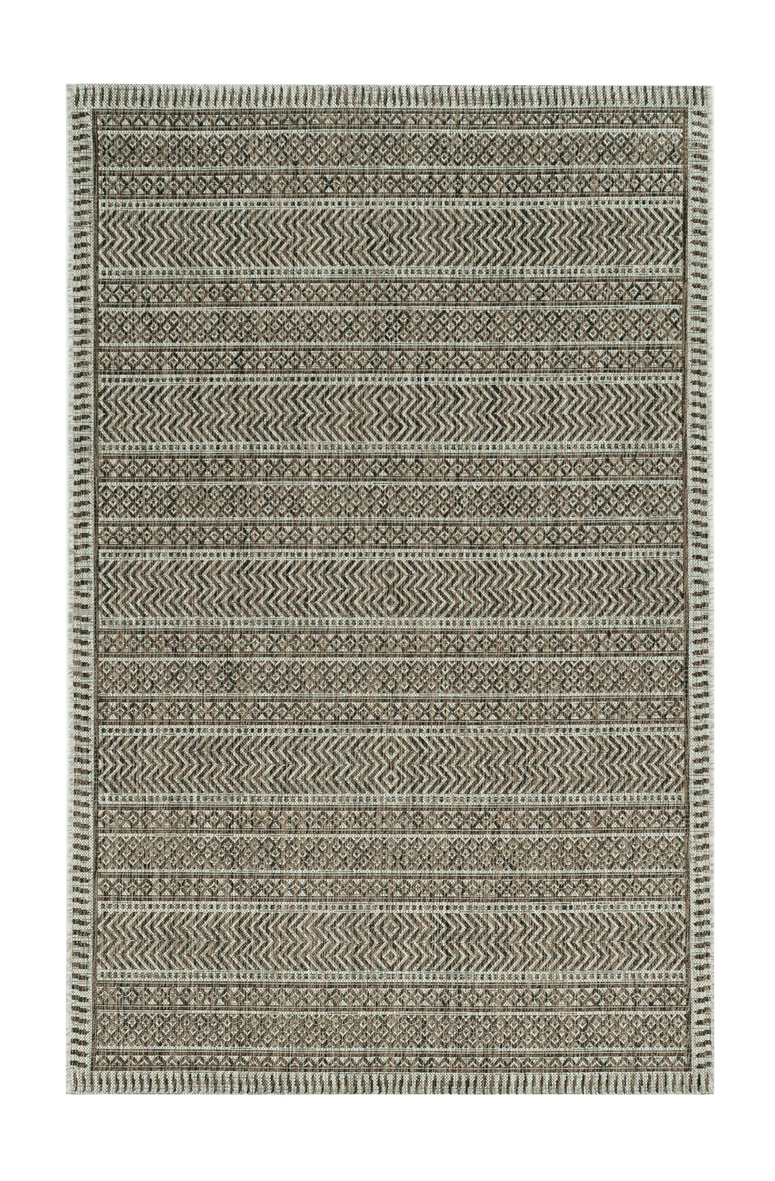 5' X 8' Brown Southwestern Indoor Outdoor Area Rug