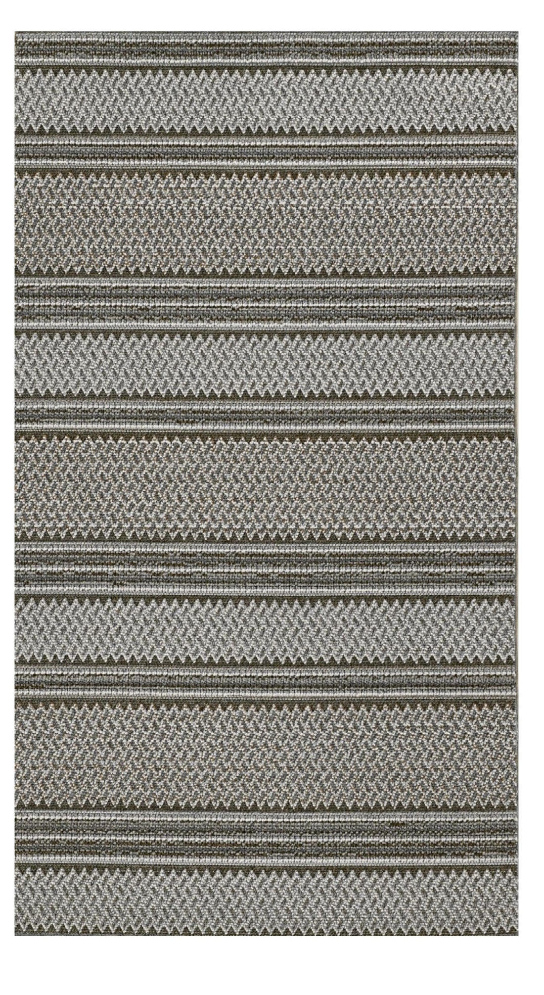 3' X 8' Gray Southwestern Indoor Outdoor Area Rug