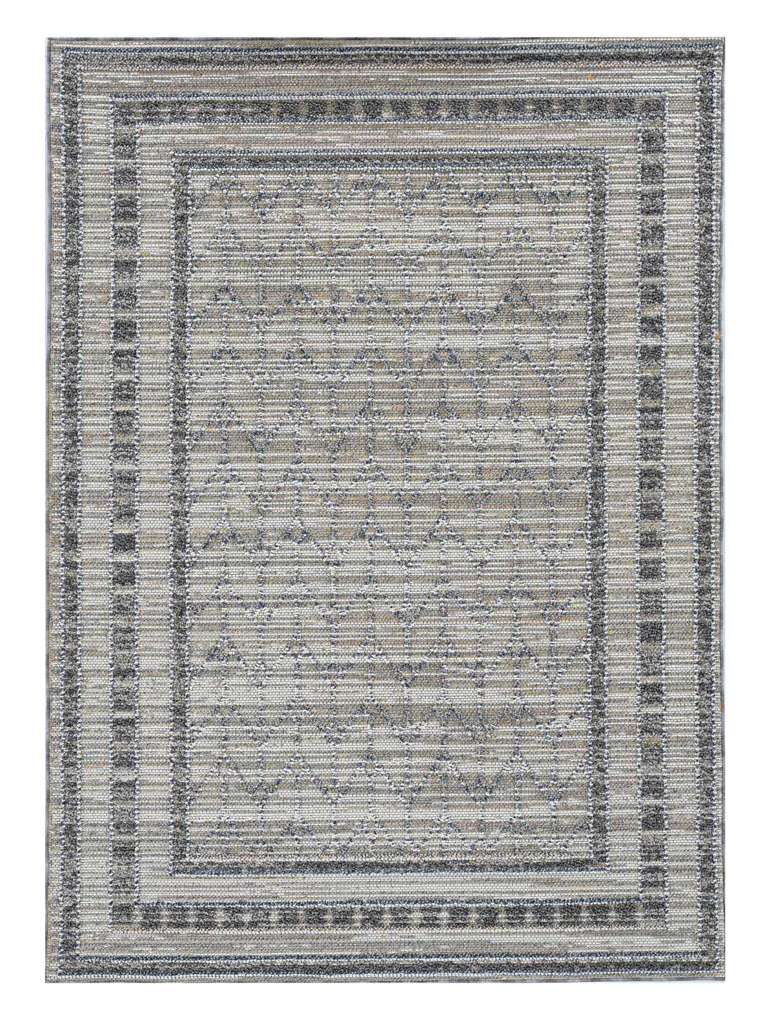 5' X 8' Gray Striped Indoor Outdoor Area Rug