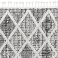 5' X 8' Cream And Charcoal Geometric Area Rug