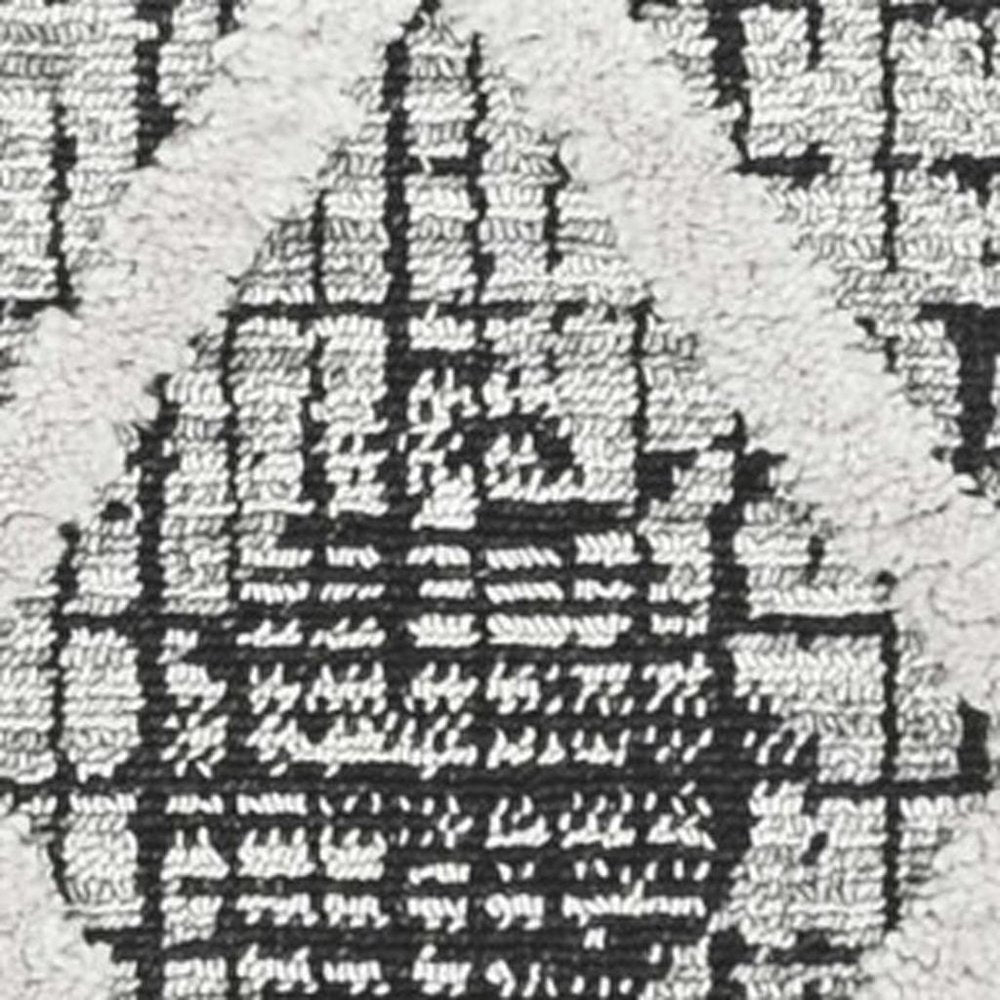 5' X 8' Cream And Charcoal Geometric Area Rug