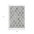 5' X 8' Cream And Charcoal Geometric Area Rug