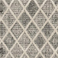 8' X 11' Cream And Charcoal Geometric Area Rug