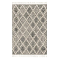 8' X 11' Cream And Charcoal Geometric Area Rug