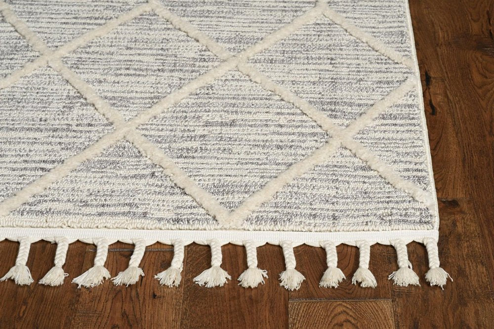 12' X 15' Gray and Ivory Geometric Area Rug