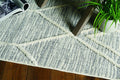 9' X 13' Ivory Grey Machine Woven Geometric Indoor Area Rug