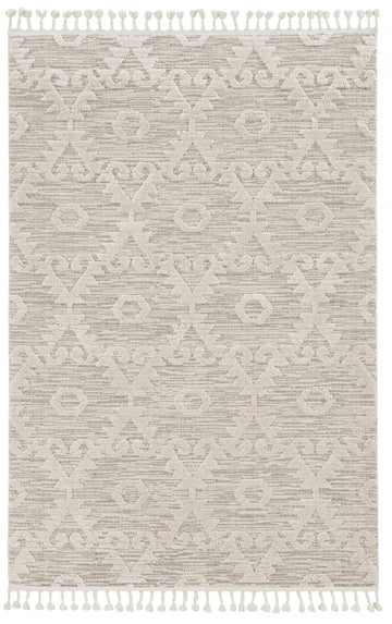 3' X 5' Ivory Chevron Area Rug