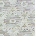 8' Beige and Ivory Geometric Runner Rug
