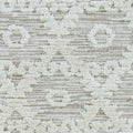 8' Beige and Ivory Geometric Runner Rug