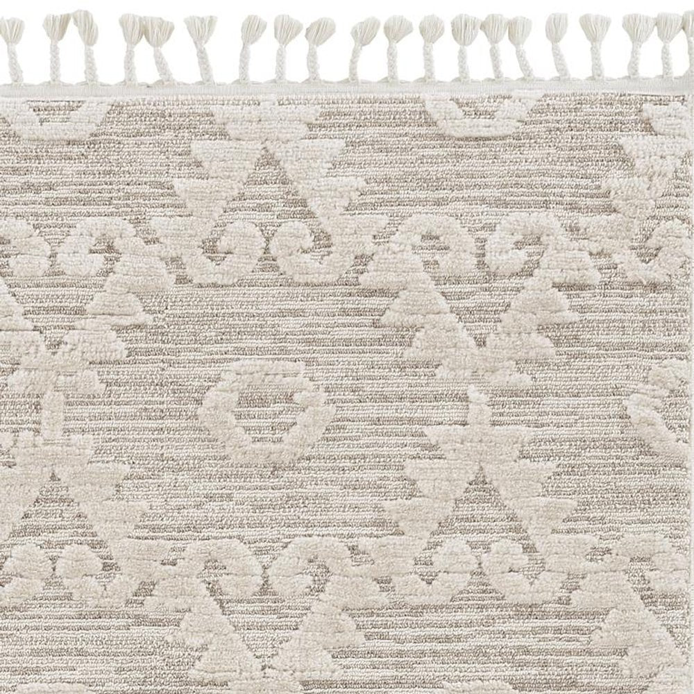 3' X 5' Ivory Chevron Area Rug
