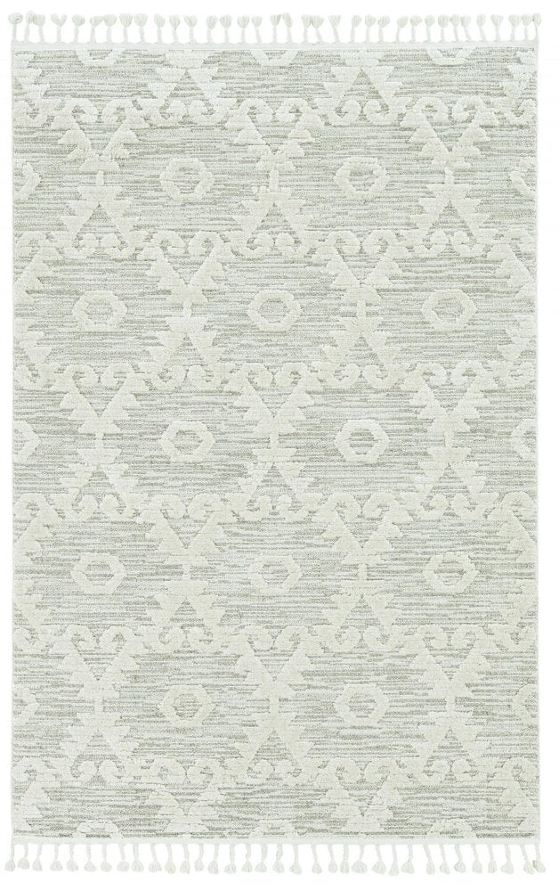 3' X 5' Ivory Chevron Area Rug