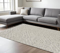 8' X 11' Gray and Ivory Geometric Area Rug