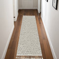 5' X 8' Gray and Ivory Geometric Area Rug