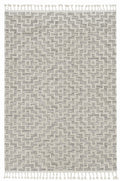 8' X 11' Gray and Ivory Geometric Area Rug