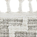 8' Ivory And Gray Geometric Runner Rug With Fringe