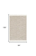 8' X 11' Gray and Ivory Geometric Area Rug