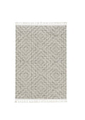 5' X 8' Gray and Ivory Geometric Area Rug