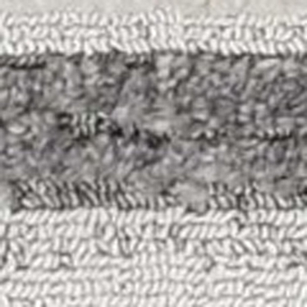 8' Gray And Ivory Abstract Runner Rug