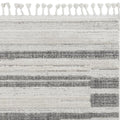 8' Gray And Ivory Abstract Runner Rug