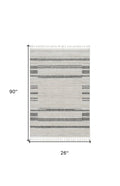 5' X 8' Gray and Ivory Abstract Area Rug