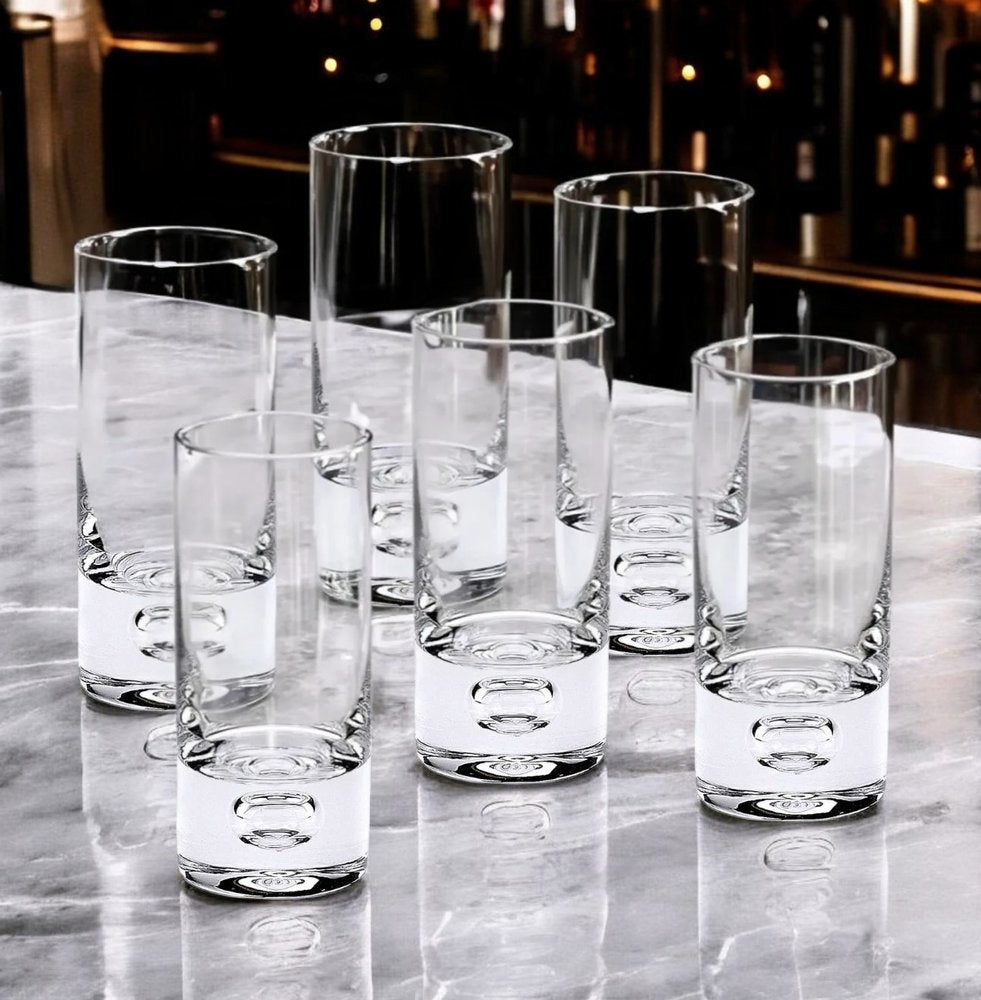 Mouth Blown Crystal 6 Pc Shot Or Vodka Glass Set  3 Oz