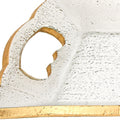 20" Clear And Gold Seeded Glass Serving Tray With Handles