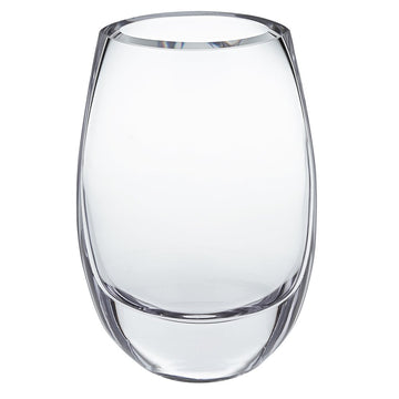 8" Clear Oval Crystal Glass Table Vase